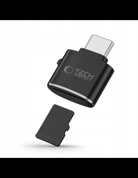 Tech-Protect Ultraboost USB-C / Card Reader Micro SD/TF adapter Black