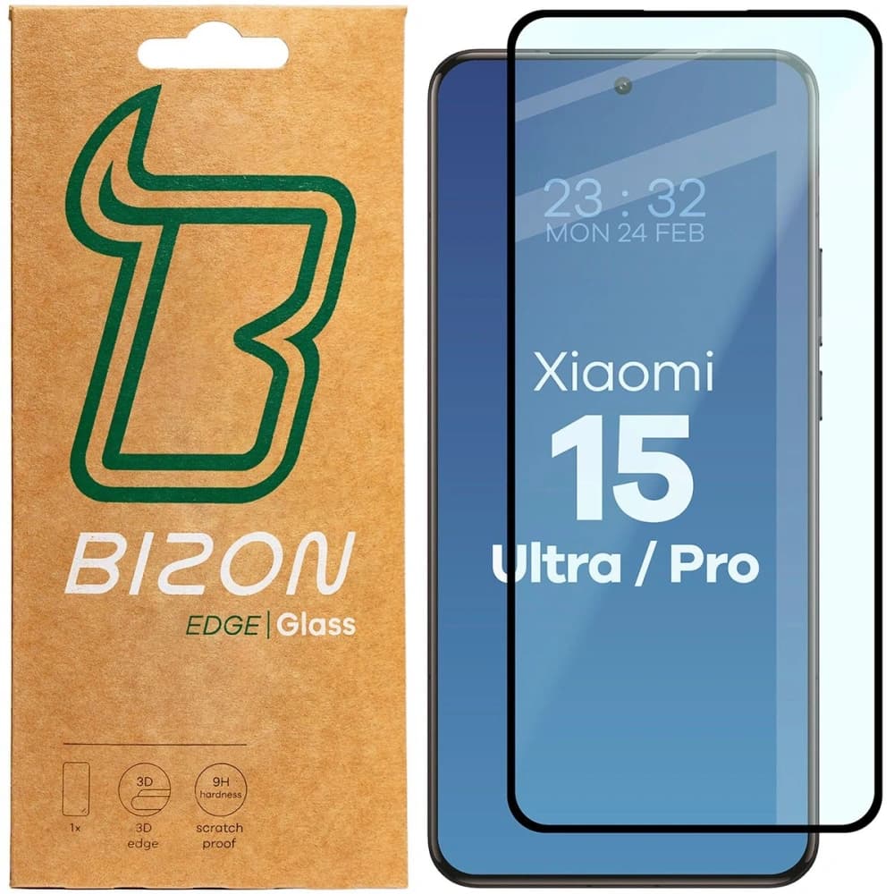 Bizon Glass Edge 3D Xiaomi 15 Ultra / 15 Pro černý rám - 1