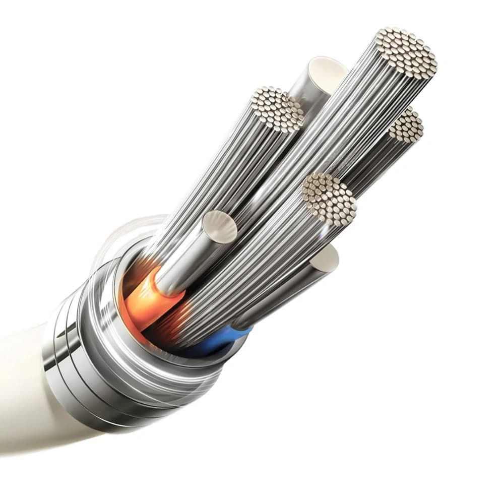 Joyroom S-A53 cablu USB-A / Lightning 3A cu vârf fluorescent 1.2 m bej - 4