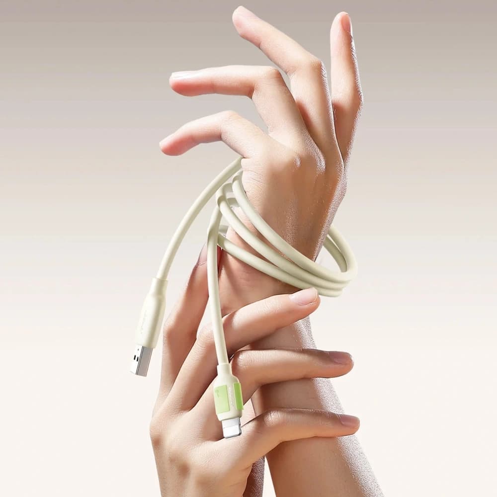 Joyroom S-A53 3A USB-A / Lightning-Kabel mit fluoreszierender Spitze 2m beige - 5