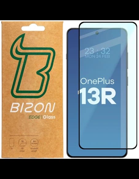 Bizon Glass Edge 2 OnePlus 13R black frame