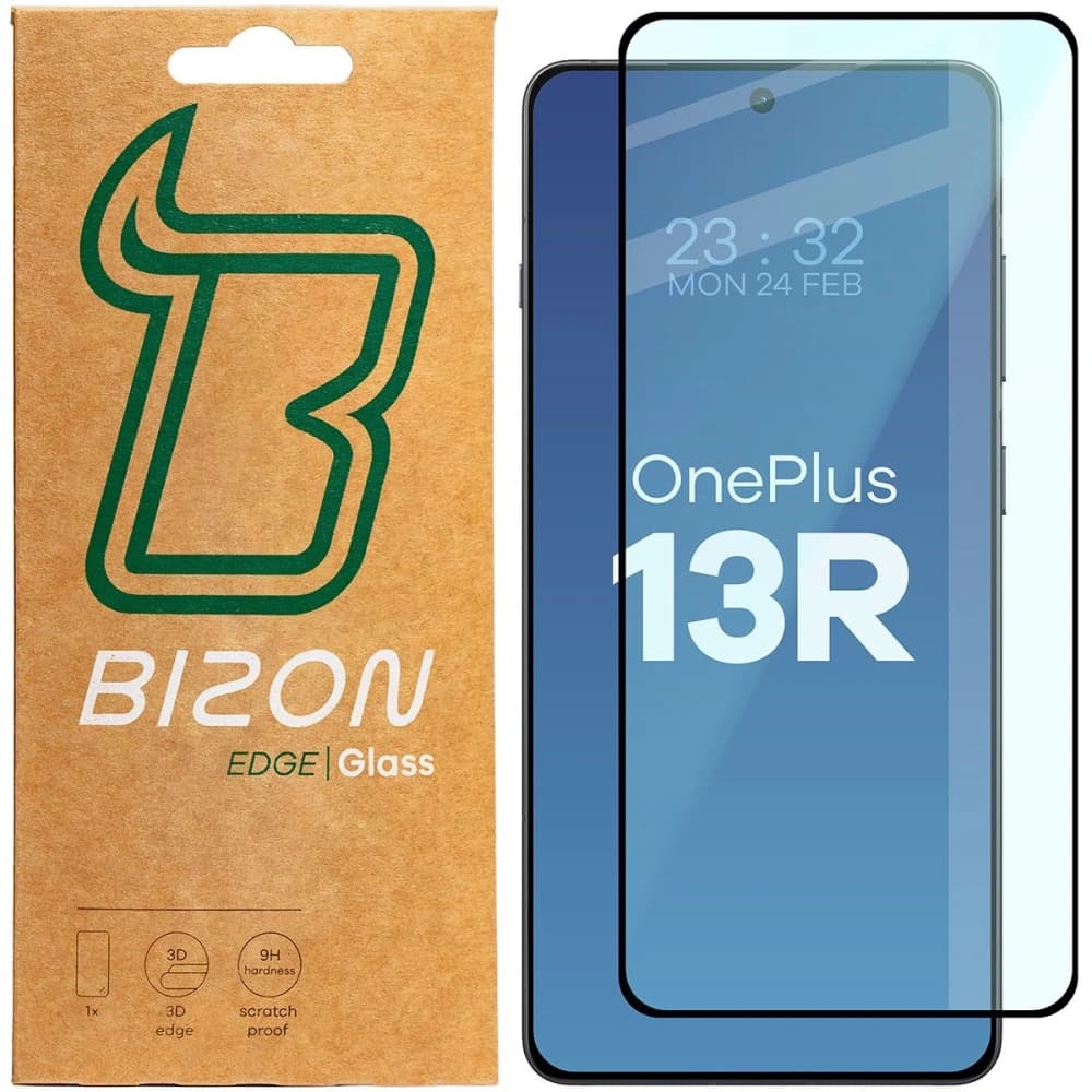 Bizon Glass Edge 2 OnePlus 13R schwarzer Rahmen - 1