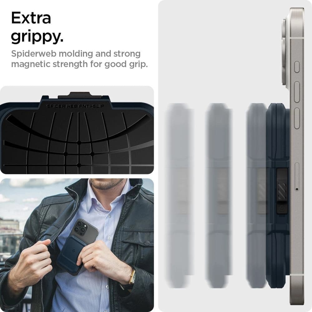 Spigen Lock Fit MagSafe Universal Magnetic Suport pentru Carduri Metal Slate - 19