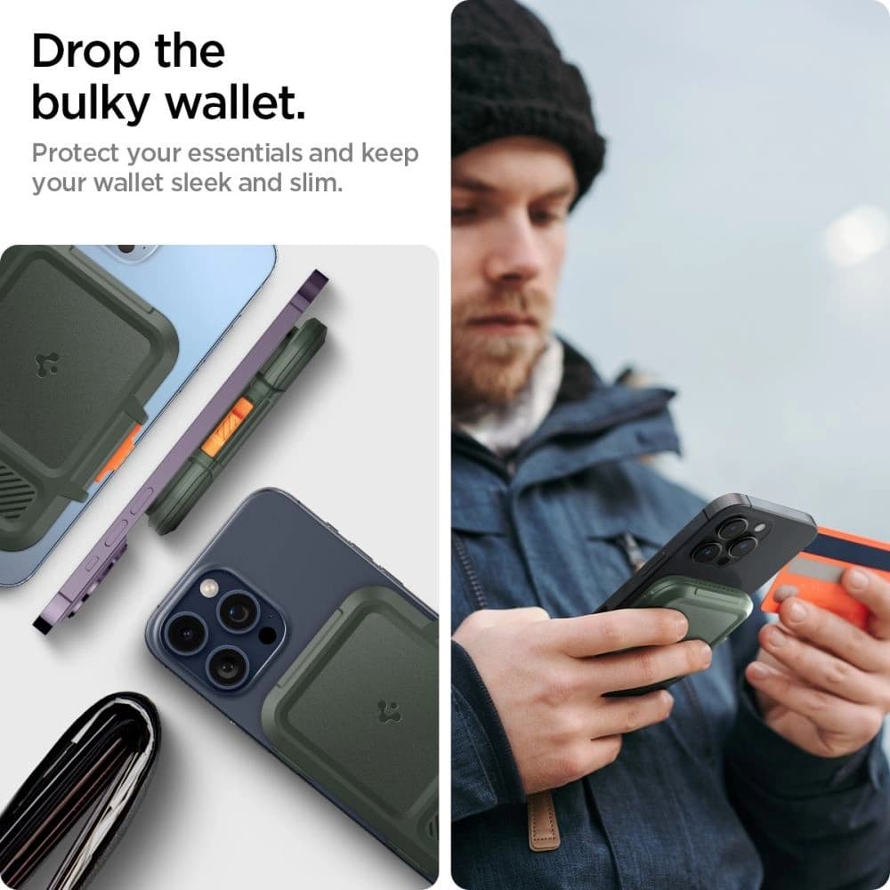 Spigen Lock Fit MagSafe Universal Magnetic Suport pentru Carduri Verde Militar - 18