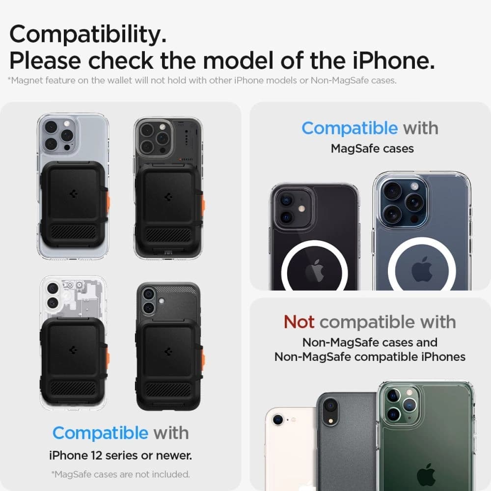 Spigen Lock Fit MagSafe Universal Magnetic Kártya Tartó Fekete - 16