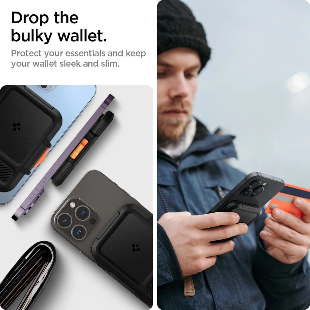Spigen Lock Fit MagSafe Universal Magnetic Kártya Tartó Fekete - 20