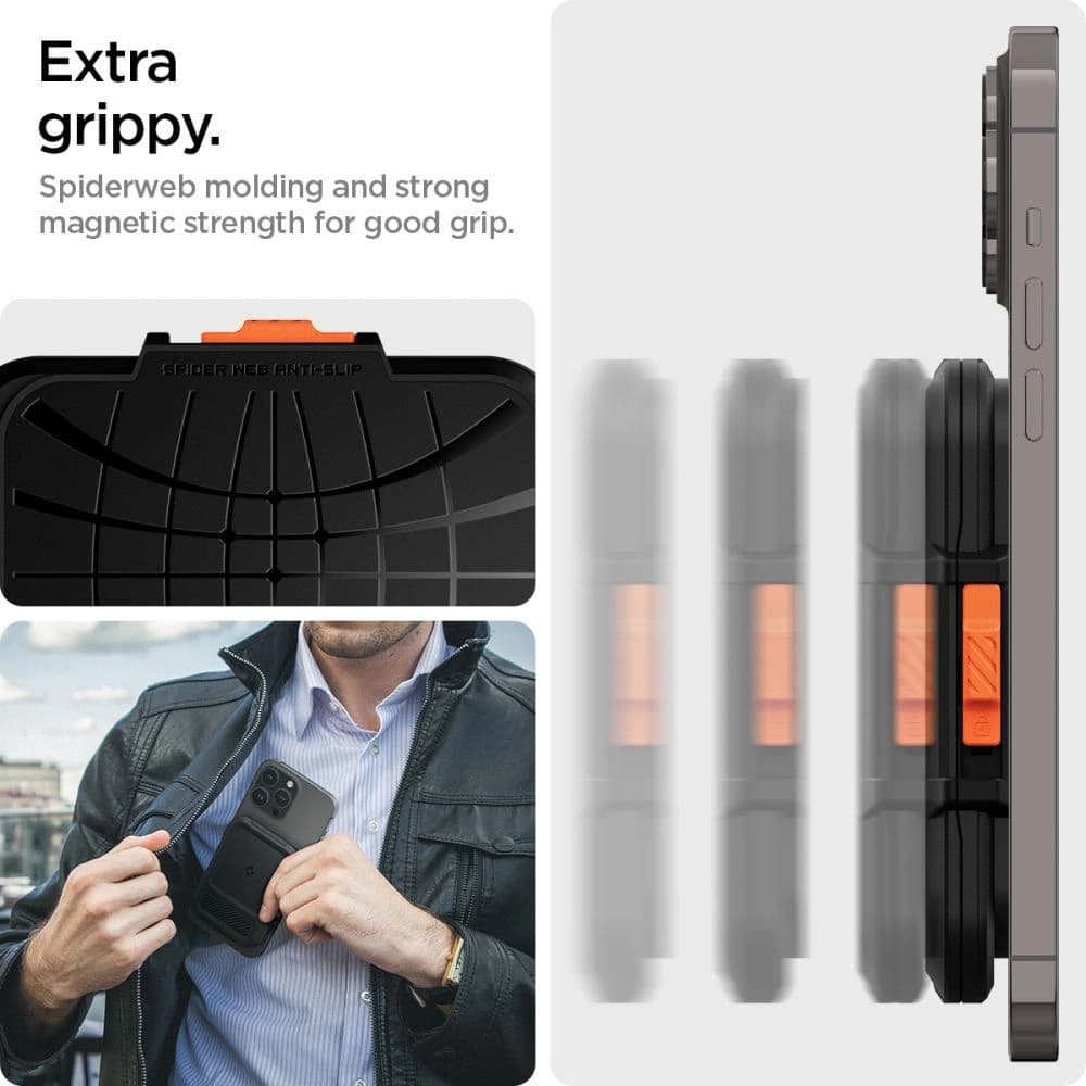 Spigen Lock Fit MagSafe Universal Magnetic Kártya Tartó Fekete - 21