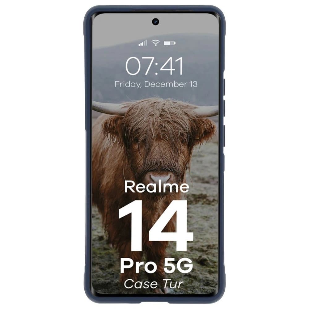 Bizon Case Tur páncélozott tok Realme 14 Pro 5G-hez, sötétkék - 5