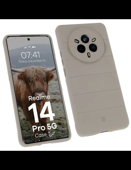 Bizon Case Tur páncélozott tok Realme 14 Pro 5G világosszürke színben