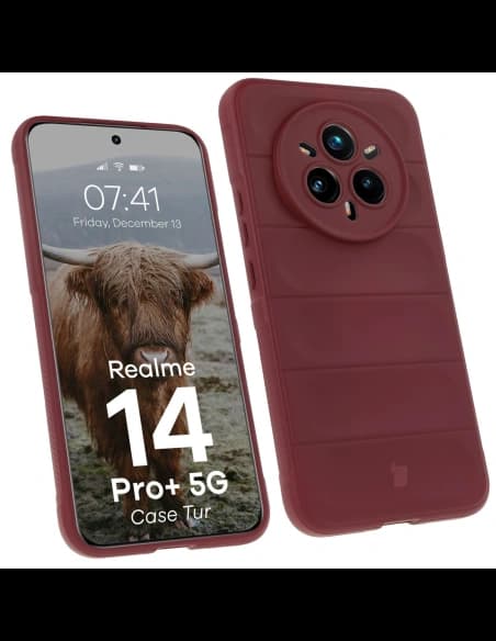 Bizon Case Tur páncélozott tok Realme 14 Pro Plus 5G sötétlila színben