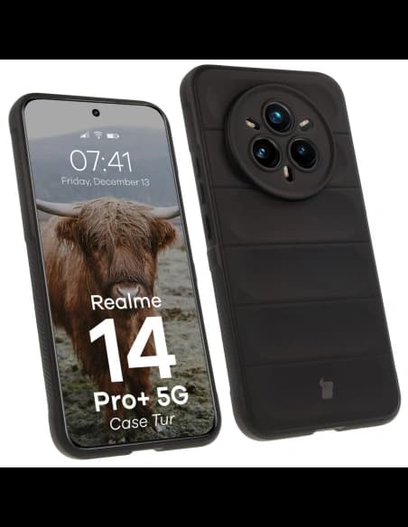 Bizon Case Tur páncélozott tok Realme 14 Pro Plus 5G-hez fekete