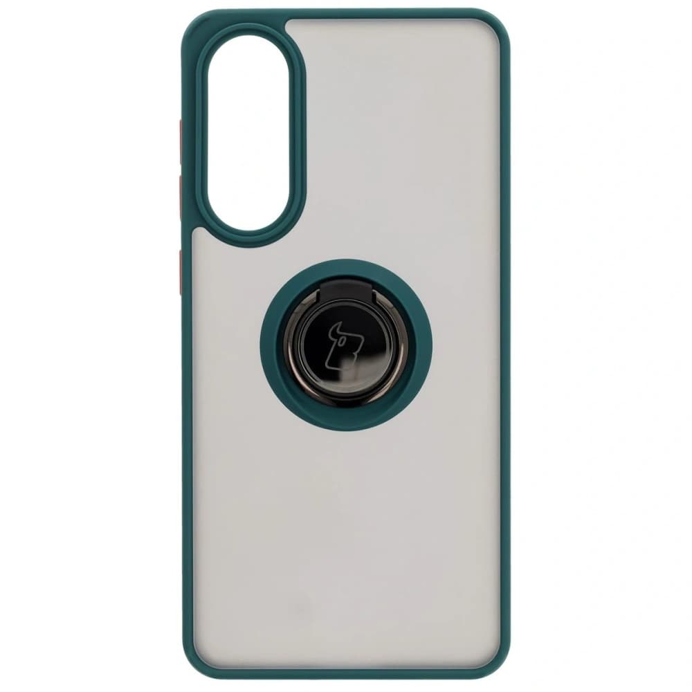 Bizon Case Hybrid Ring Samsung Galaxy S25 Edge smoky with a dark green frame - 2