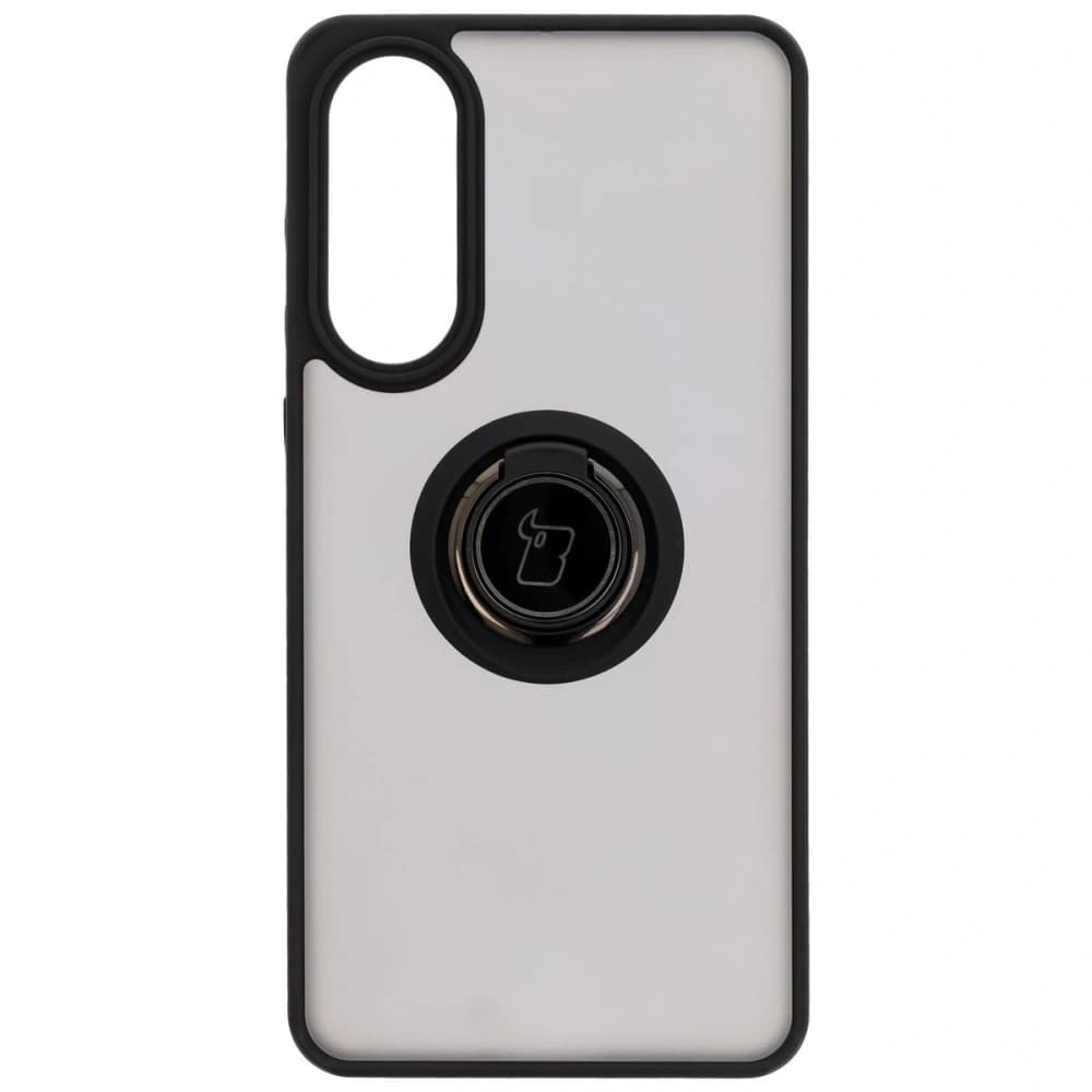 Bizon Case Hybrid Ring Samsung Galaxy S25 Edge fumuriu cu un cadru negru - 2