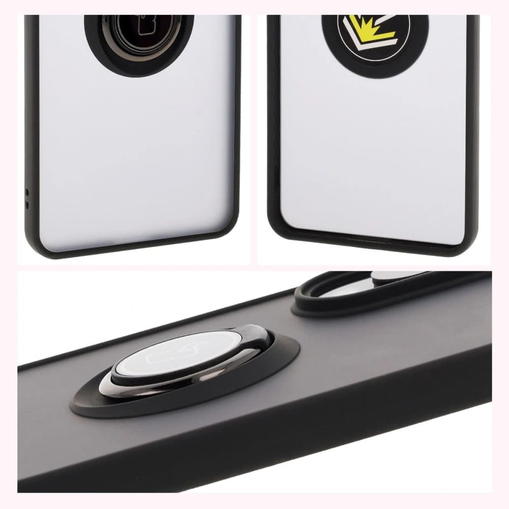 Bizon Case Hybrid Ring Samsung Galaxy S25 Edge fumuriu cu un cadru negru - 4