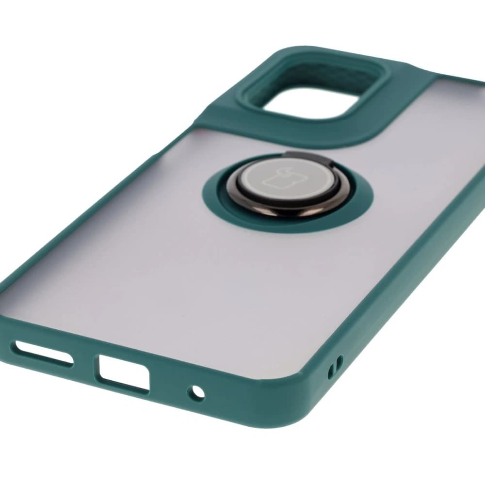 Bizon Case Hybrid Ring Motorola Moto G05 / E15 fumuriu cu un cadru verde închis - 5