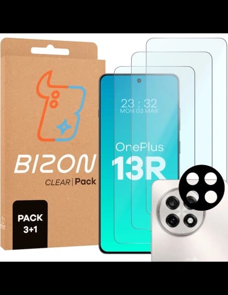 Bizon Clear 2 Pack 3x tempered glass + 1x lens protection OnePlus 13r