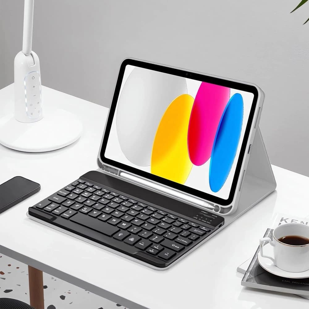 Etui cu tastatură Tech-Protect SmartCase Pen + Keyboard Apple iPad Air 10.9 2022 (5. generație) / iPad Air 11 2025 (7. generație) Gri - 3