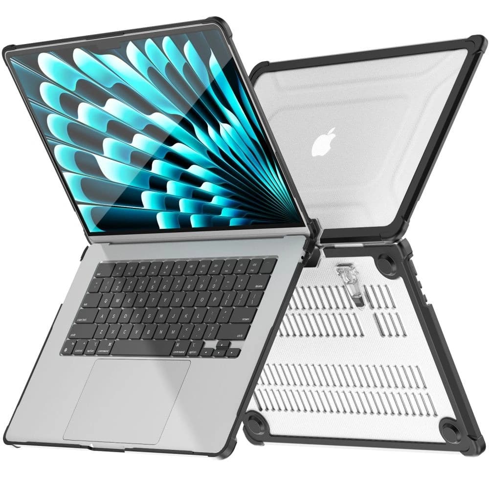 Etui Tech-Protect Smartshell Pro Apple MacBook Air 15” (M2/M3/M4) 2023-2025 Schwarz/transparent - 3