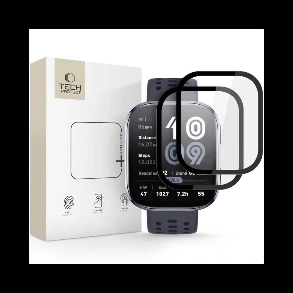 Hibrid üveg Tech-Protect Glass Flex+ Amazfit Bip 6 Fekete [2 CSOMAG] - 1