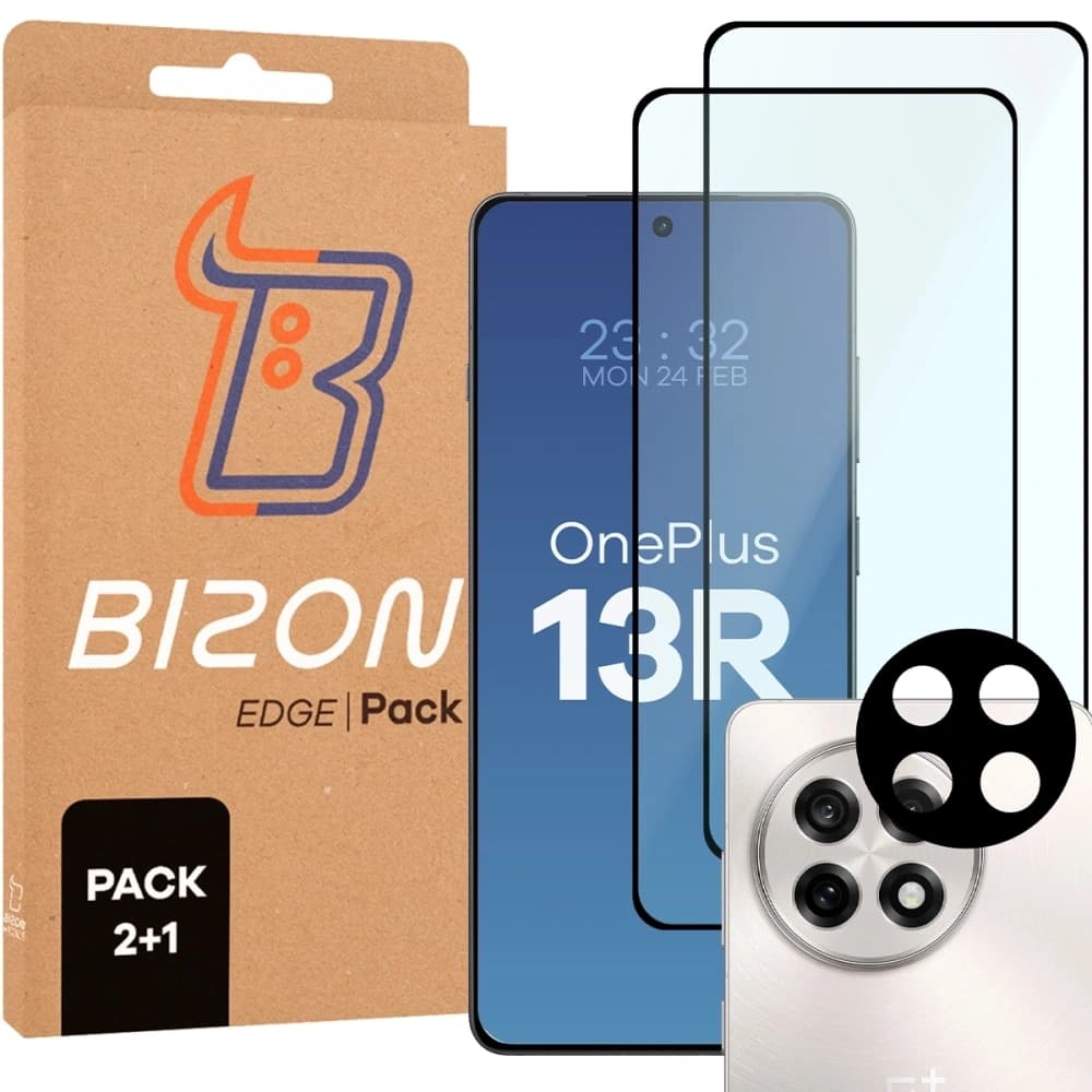 Bizon Edge 2 Pachet 2x sticlă temperată + 1x protecție lentilă OnePlus 13R - 1