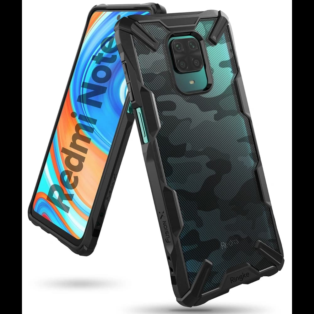 Etui Ringke Fusion-X Redmi Note 9S/9 Pro/9 Pro Max Camo (Moro) černé - 1