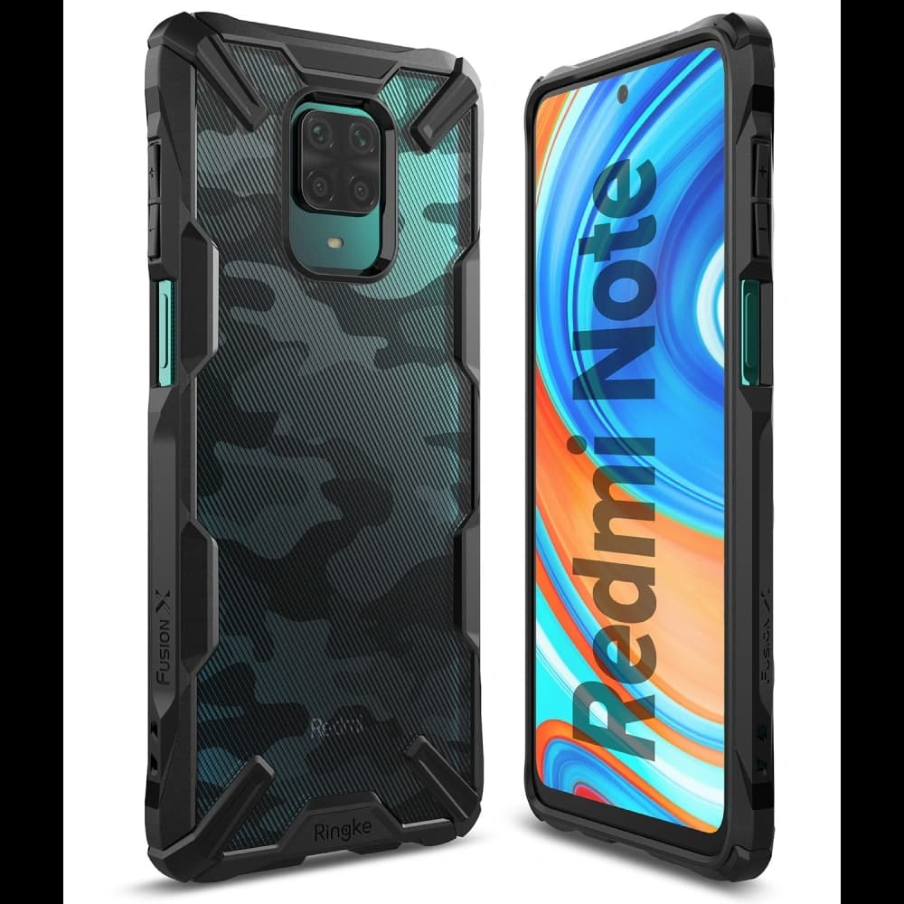 Etui Ringke Fusion-X Redmi Note 9S/9 Pro/9 Pro Max Camo (Moro) černé - 2