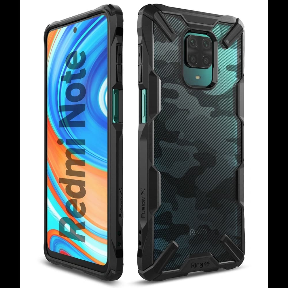Etui Ringke Fusion-X Redmi Note 9S/9 Pro/9 Pro Max Camo (Moro) černé - 3