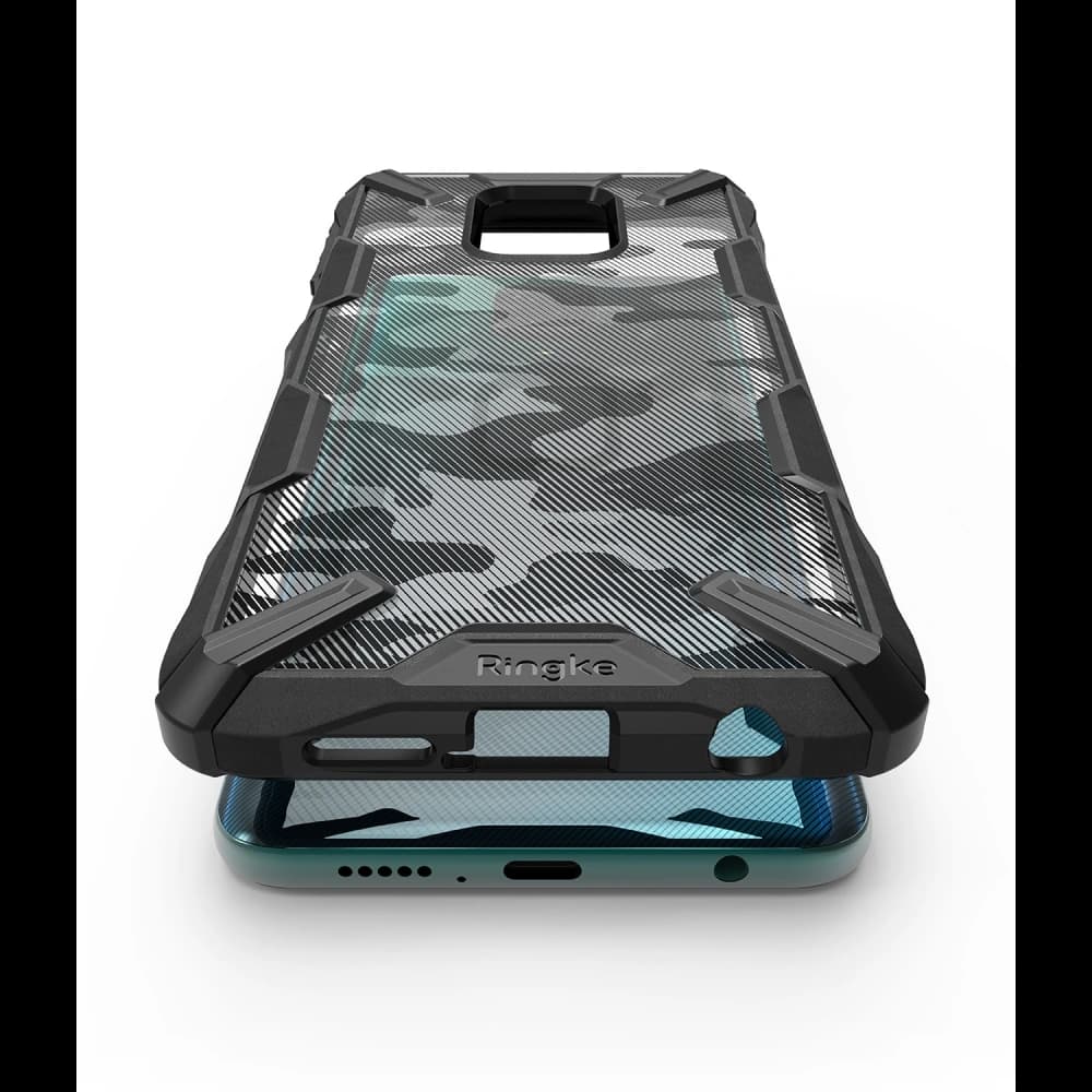Etui Ringke Fusion-X Redmi Note 9S/9 Pro/9 Pro Max Camo (Moro) černé - 6