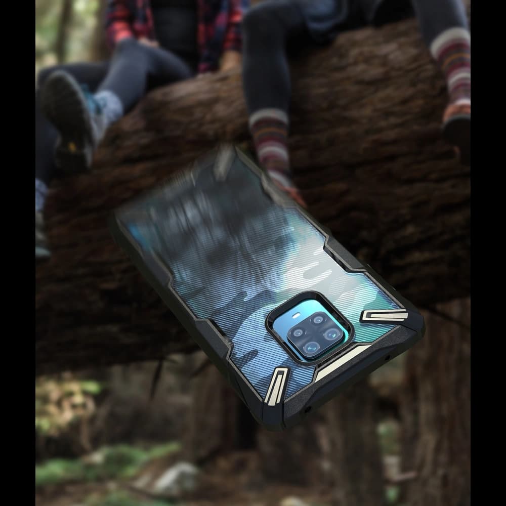 Etui Ringke Fusion-X Redmi Note 9S/9 Pro/9 Pro Max Camo (Moro) černé - 9