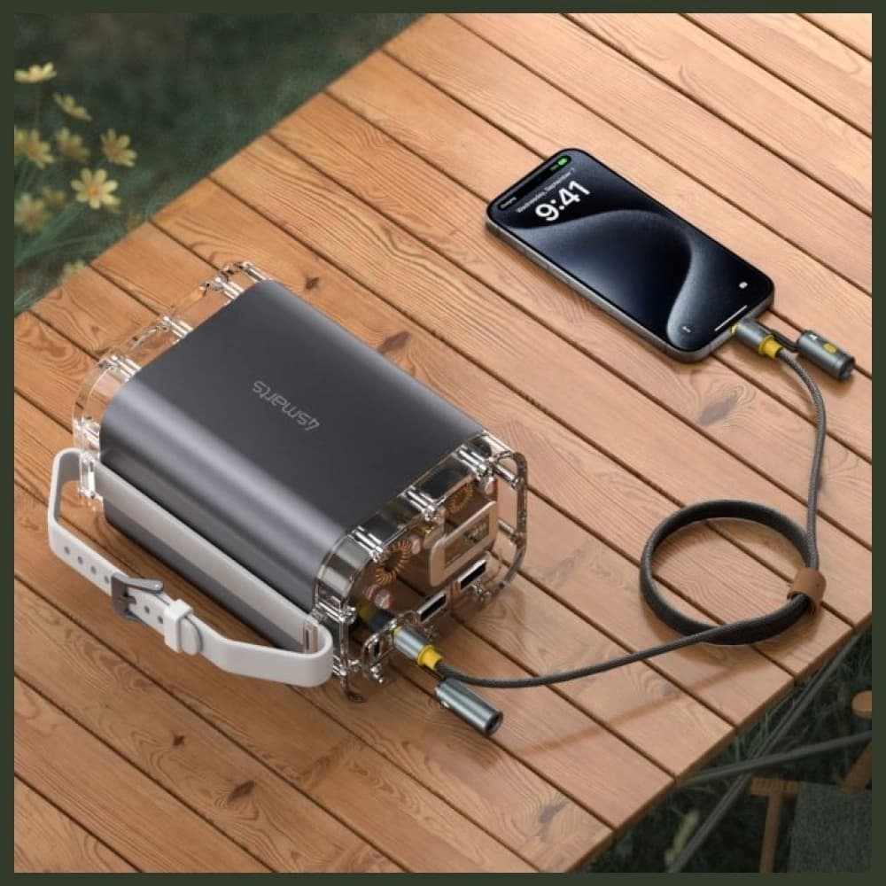 4smarts Explorer 3in1 USB-C / USB-C öngyújtó, zseblámpa 240W 1.5m fekete - 3