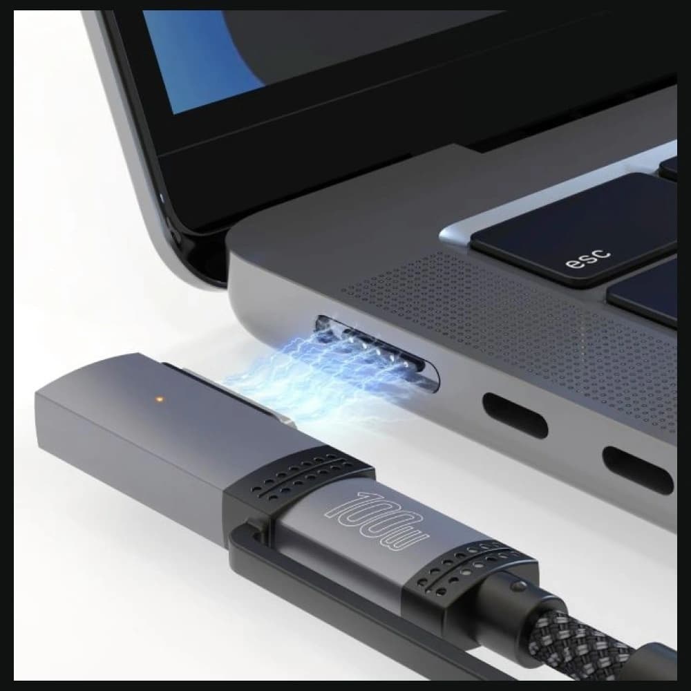 4smarts Explorer ComboCord USB-C / USB-C, MagSafe 100W 2m negru - 5