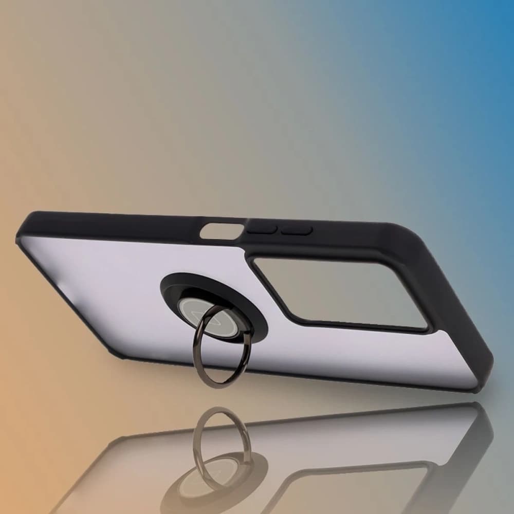 Bizon Case Hybrid Ring Realme C75 4G / 14x 5G rauchig mit schwarzem Rahmen - 6