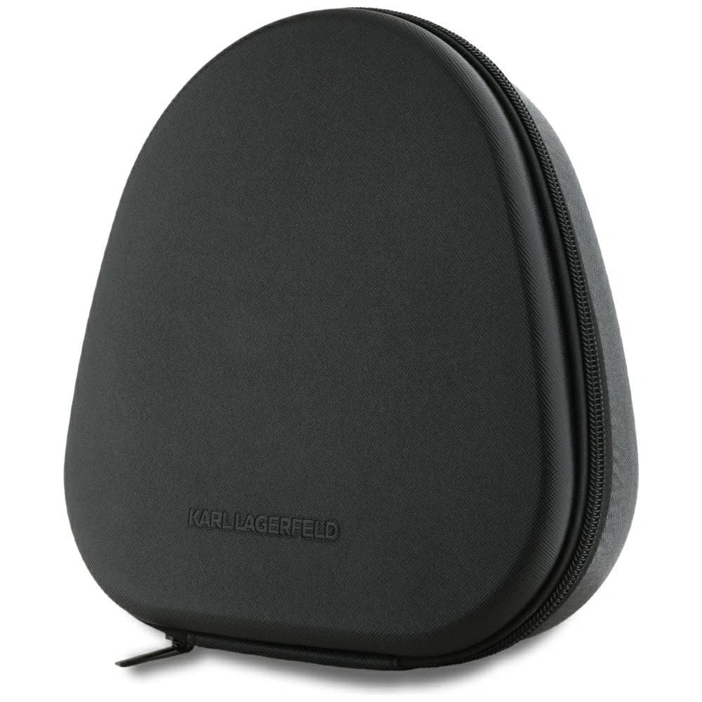 Căști wireless peste urechi Karl Lagerfeld Saffiano, elongate, Bluetooth 5.4, ANC, negre - 5