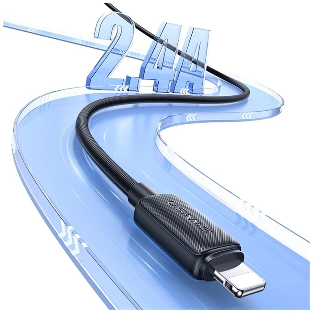 USAMS KY Series US-SJ689 cablu USB-A / Lightning 2.4A 1m negru - 5
