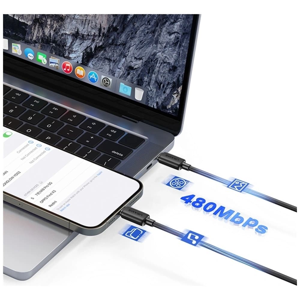 USAMS KY Series US-SJ691 60W USB-C / USB-C cable 1m white - 11