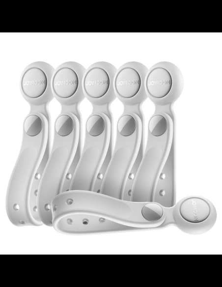 Joyroom JR-ZS422 silicone cable tie with magnet white [6 PACK].