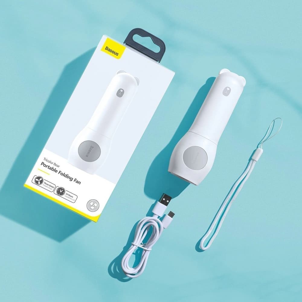 Praktikus kézi ventilátor Baseus Tricolor Bear (fehér) - 7