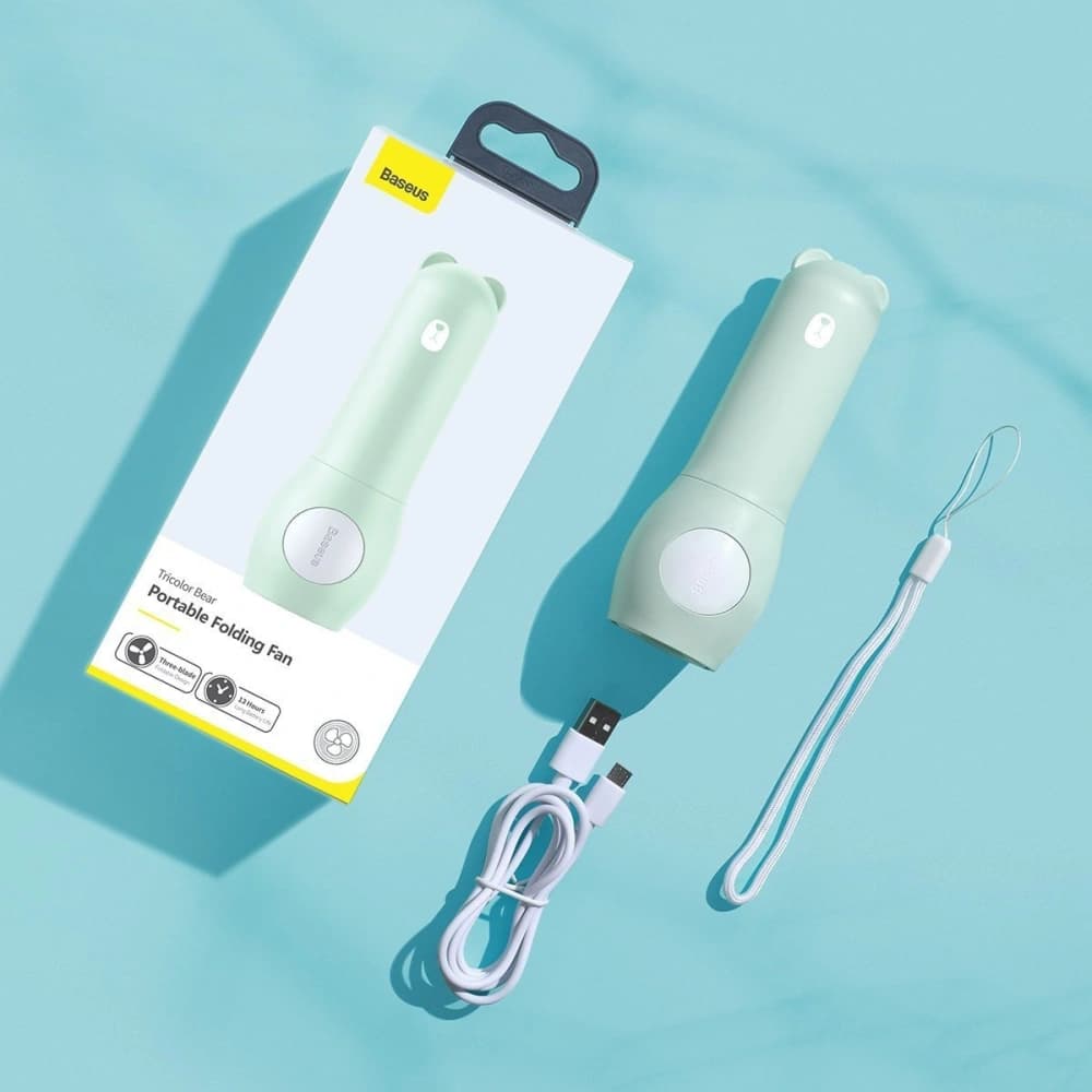 Hordozható kézi ventilátor Baseus Tricolor Bear (zöld) - 7