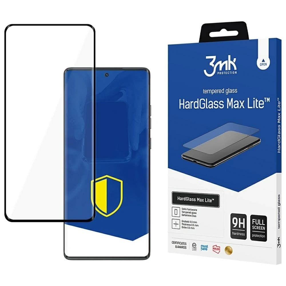 Tempered glass 3MK HardGlass Max Lite for Motorola Moto G85 black - 1
