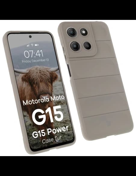 Husă Bizon pentru Motorola Moto G15 / G15 Power gri deschis