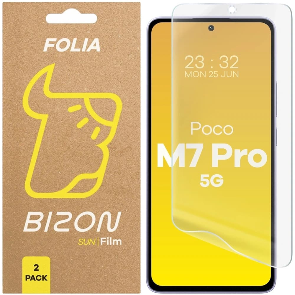 Bizon Glasfolie Sonne Xiaomi Poco M7 Pro 5G [2 PACK] - 1