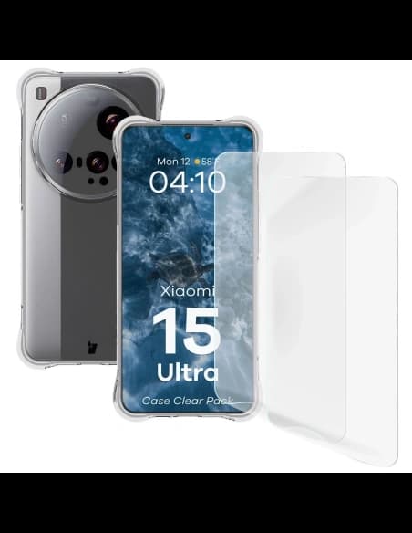 Bizon Case Clear Pack flexibilní pouzdro + 2x ochranná fólie na displej Xiaomi 15 Ultra