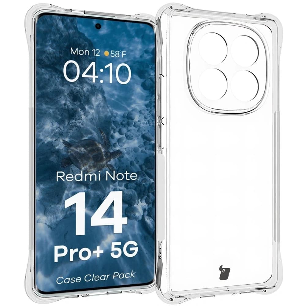 Bizon Case Clear Pack flexibilní pouzdro + 2x ochranná fólie na displej Xiaomi Redmi Note 14 Pro+ Plus 5G - 3