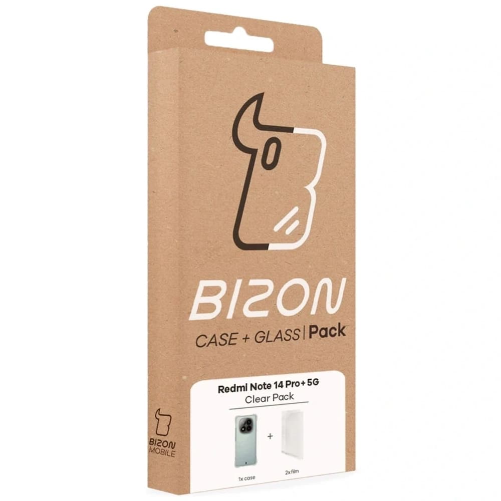 Bizon Case Clear Pack flexibilní pouzdro + 2x ochranná fólie na displej Xiaomi Redmi Note 14 Pro+ Plus 5G - 9