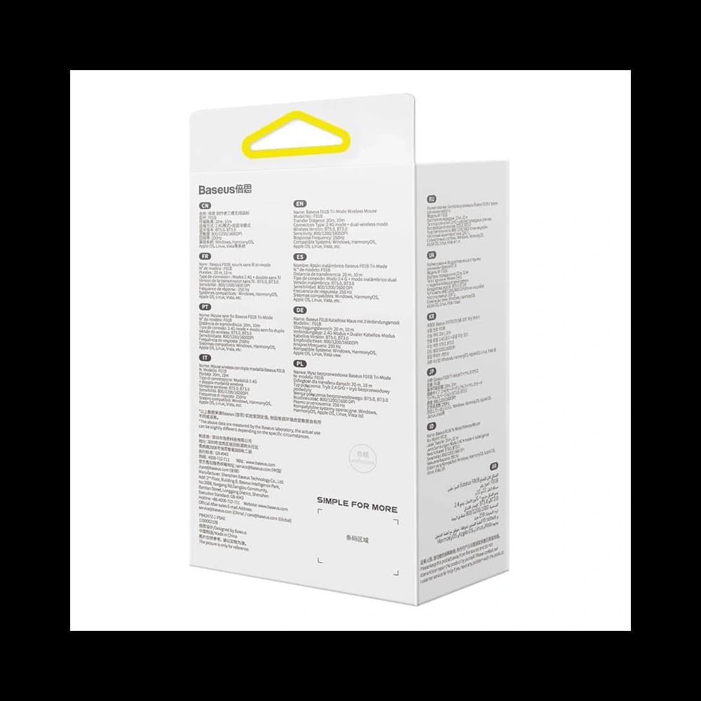 Baseus F01B Tri-Mode Bezdrátová myš 2.4G BT 5.0 1600 DPI (růžová) - 10