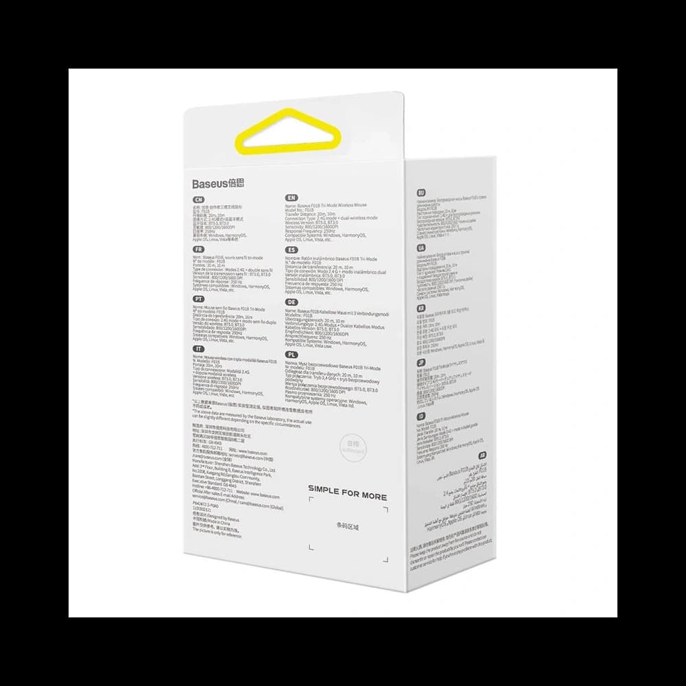 Baseus F01B Tri-Mode Bezdrátová myš 2.4G BT 5.0 1600 DPI (šedá) - 10