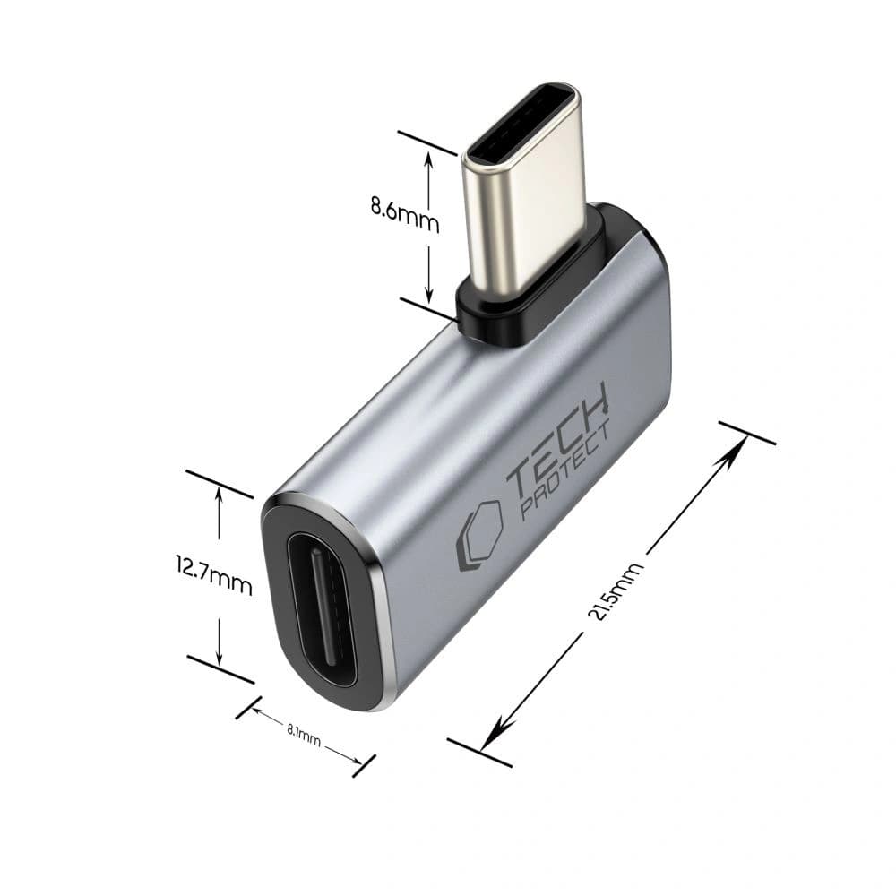 Tech-Protect Ultraboost AA01 Szögadapter USB-C Szürke - 2