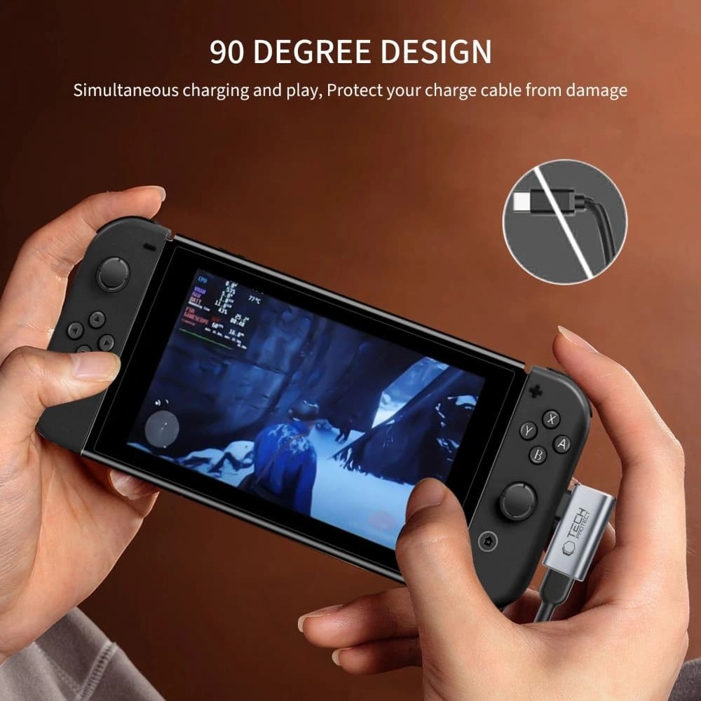 Tech-Protect Ultraboost AA01 Szögadapter USB-C Szürke - 4