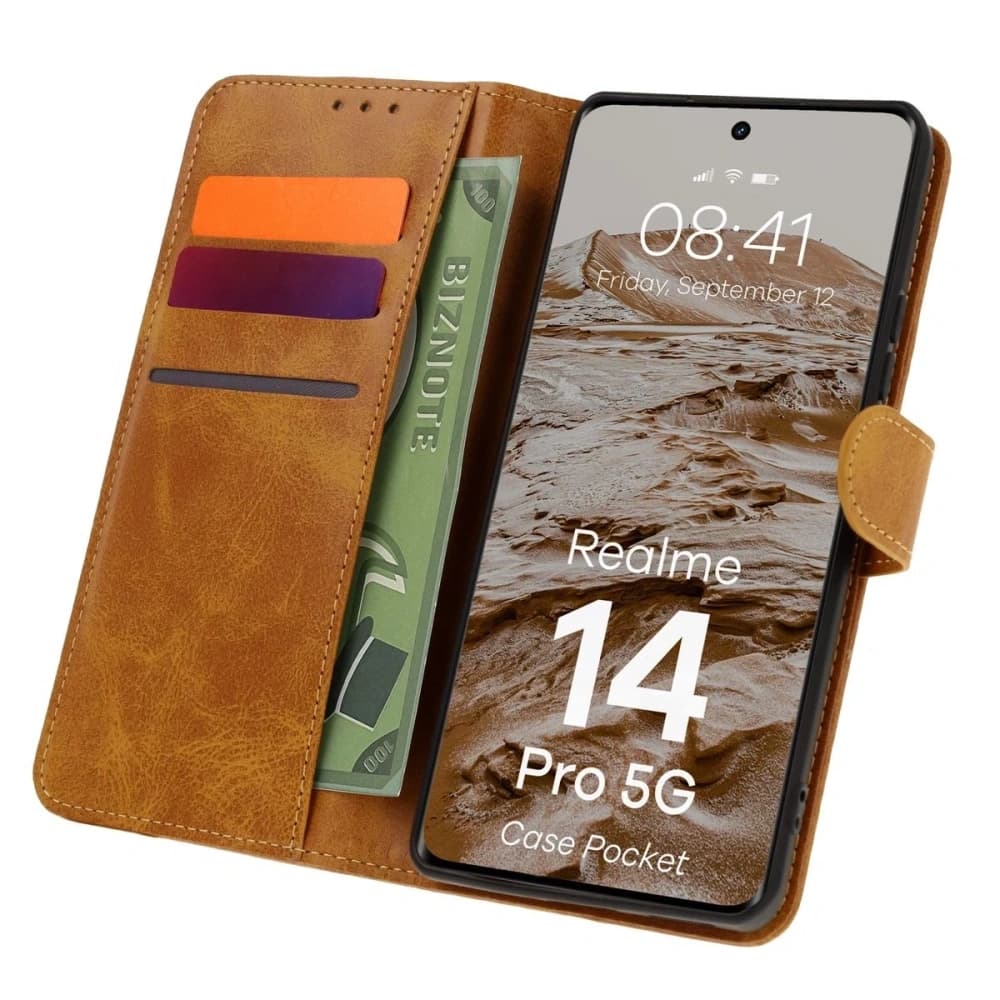 BIZON Case Pocket Realme 14 Pro 5G brown - 1