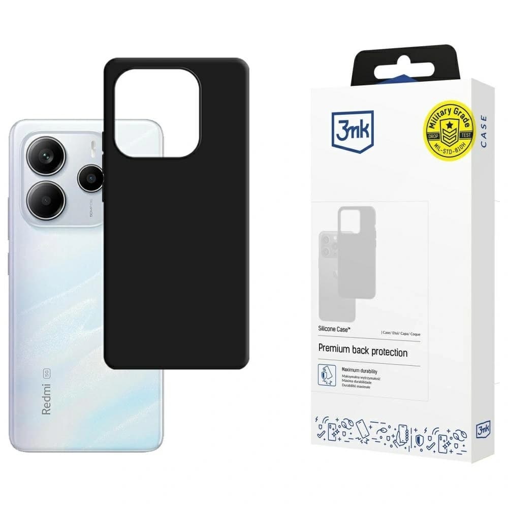 3MK Szilikon tok Xiaomi Redmi Note 14 5G fekete - 1
